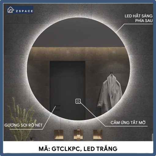 Gương tròn hắt trắng