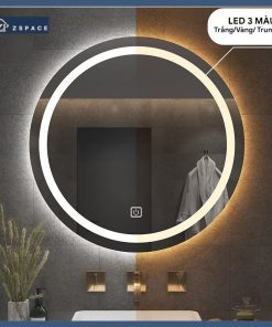 Gương tròn viền sáng 3 màu
