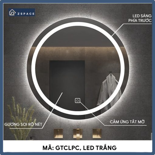 Gương tròn led trắng